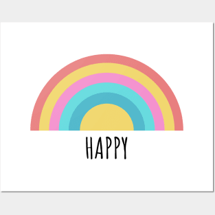 Happy- rainbow Posters and Art